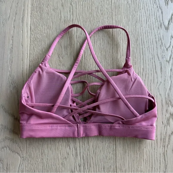 🆕 Mauve Strappy Front &amp; Back Sports Bra w/Removable Padding