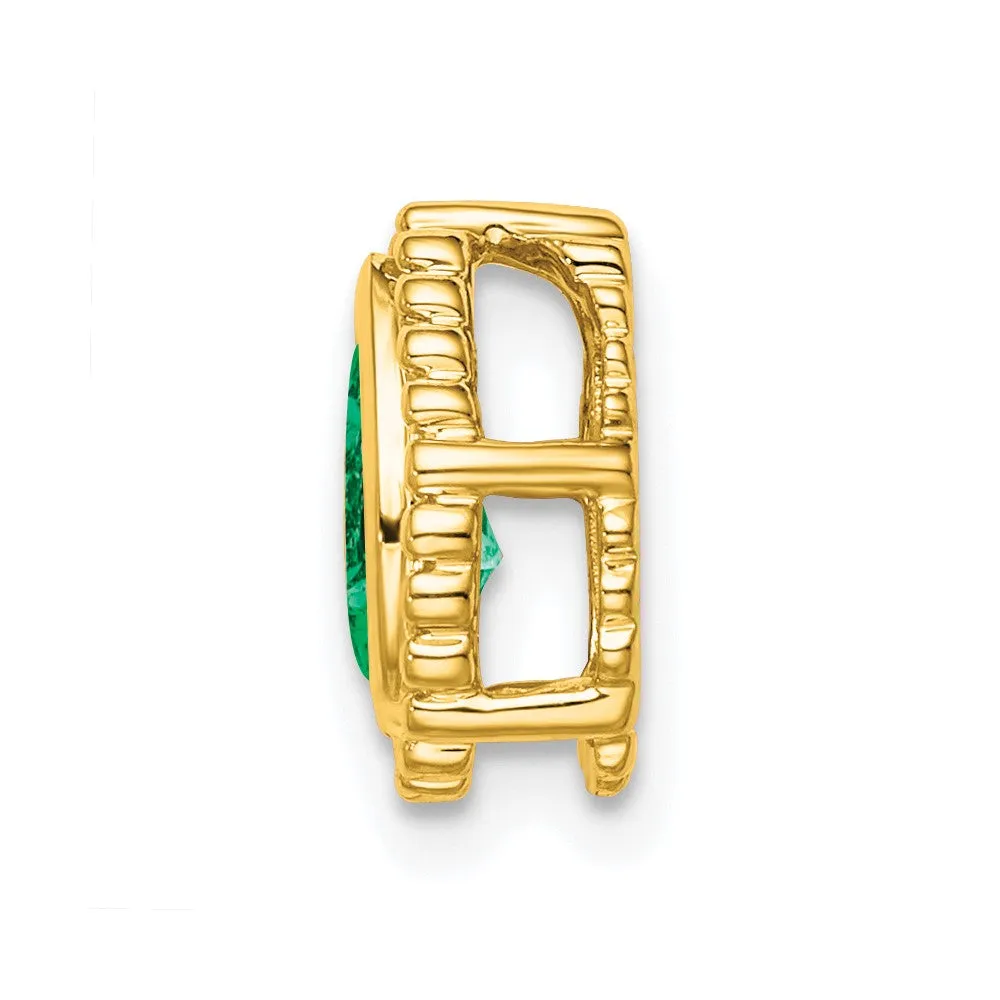 14k Pear Emerald Chain Slide