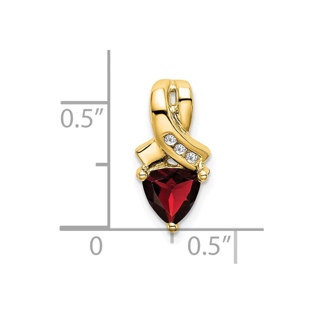 14k Trillion Garnet and Diamond Pendant
