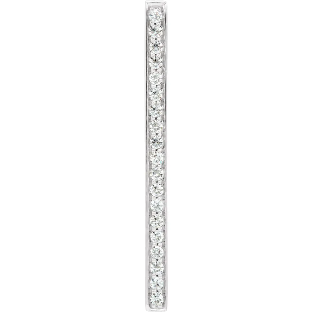14k White Gold 1/5 CTW Diamond Vertical Bar Pendant