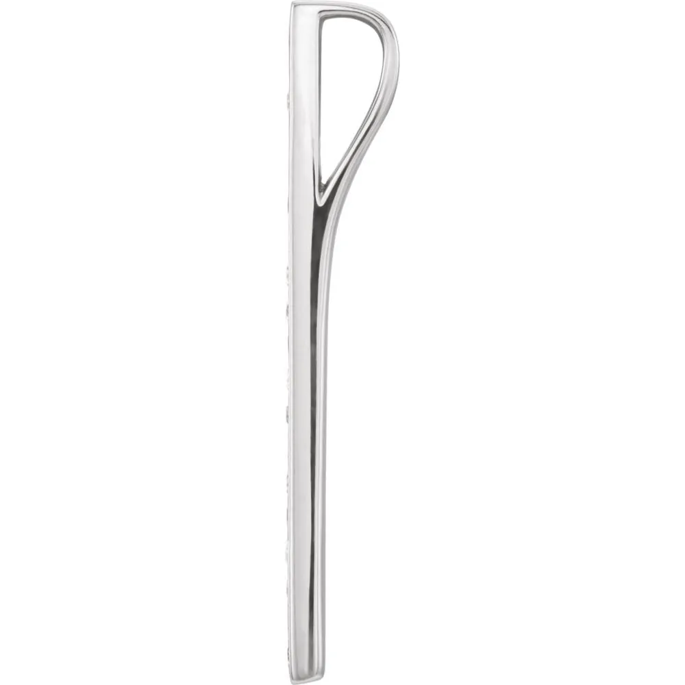 14k White Gold 1/5 CTW Diamond Vertical Bar Pendant