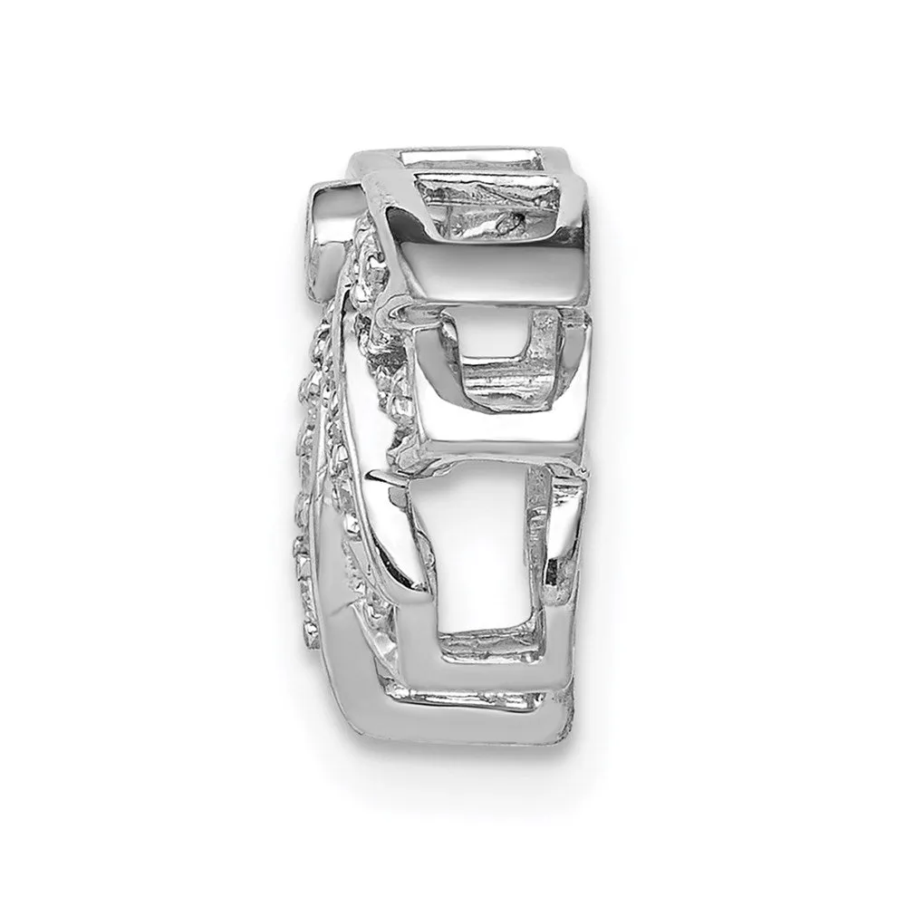 14k White Gold 1/5ct. Diamond Lotus Flower Chain Slide