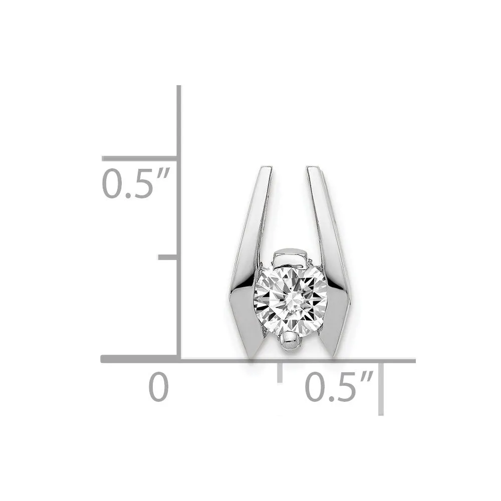 14k White Gold 5.25mm A Diamond Slide