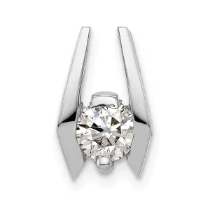 14k White Gold 5.25mm A Diamond Slide
