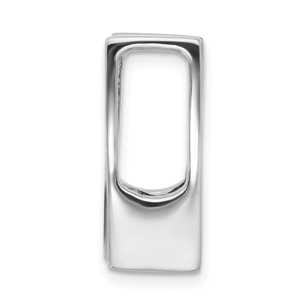 14k White Gold Completed Fancy Moissanite Chain Slide