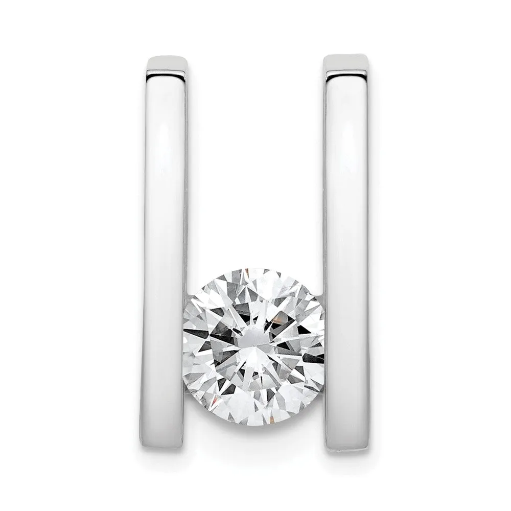 14k White Gold Completed Fancy Moissanite Chain Slide
