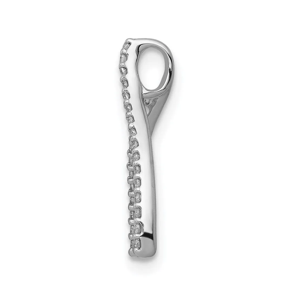 14k White Gold Diamond Wishbone Chain Slide
