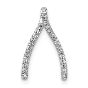 14k White Gold Diamond Wishbone Chain Slide