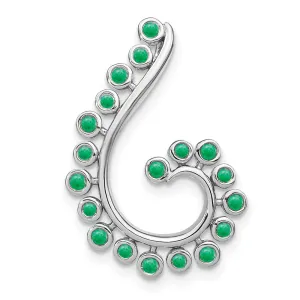 14k White Gold Emerald Swirl Chain Slide