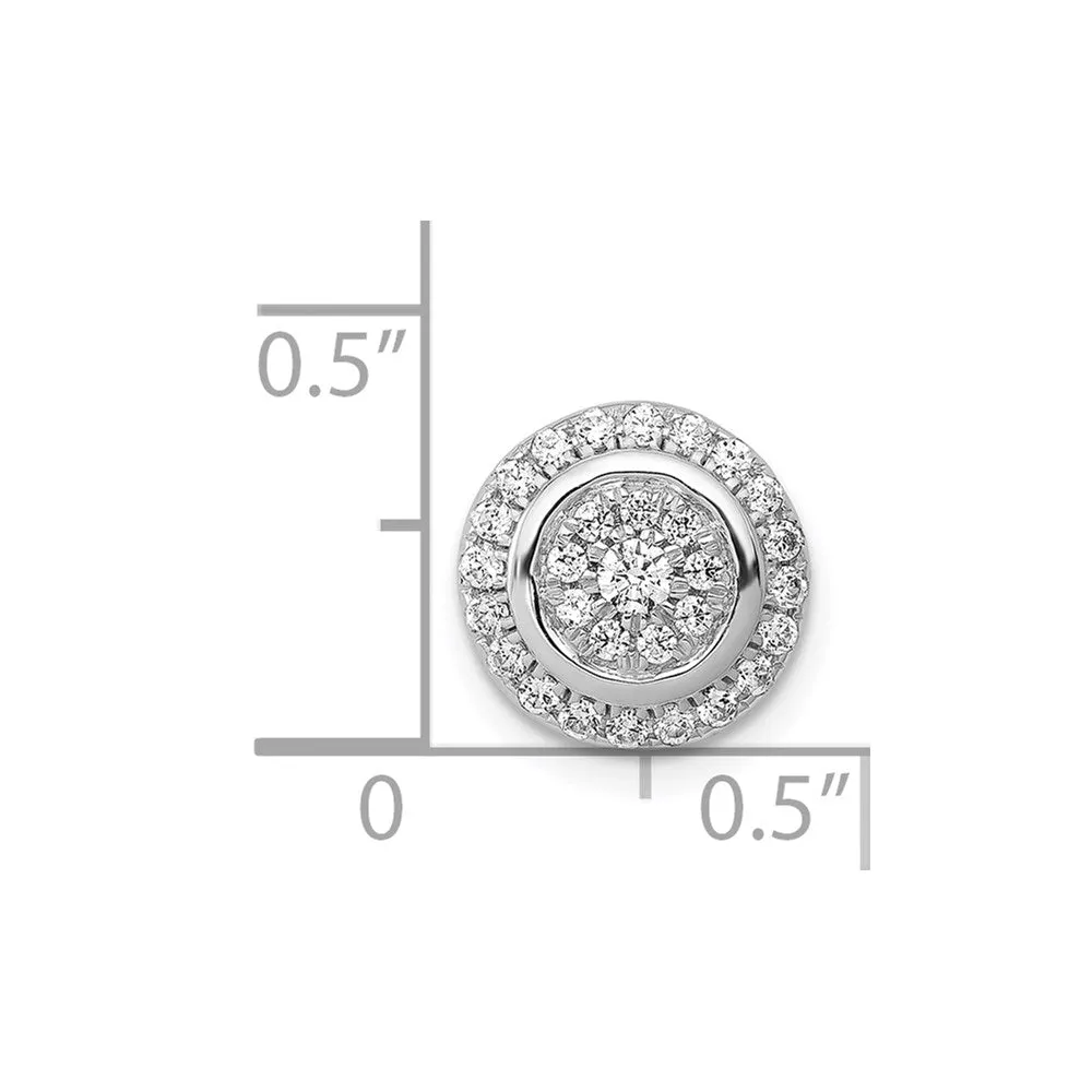 14k White Gold Moving 1/3ct. Diamond Circle Slide Pendant