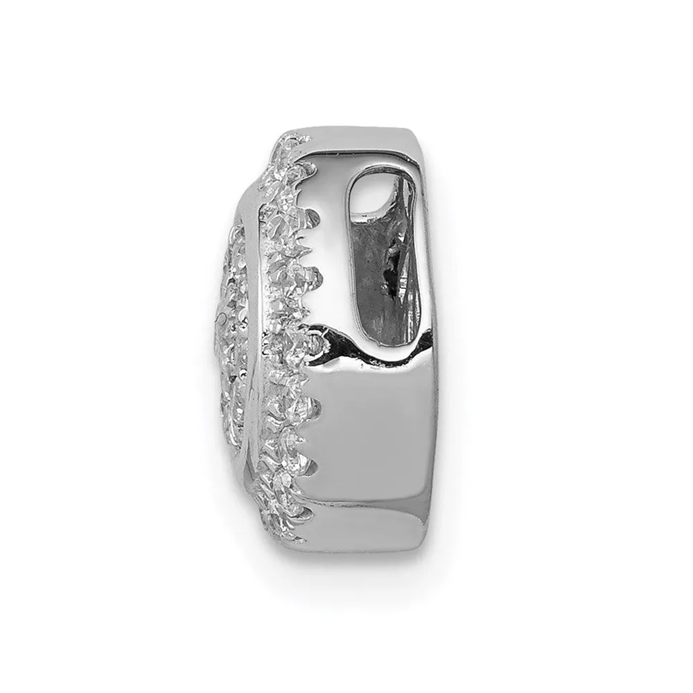 14k White Gold Moving 1/3ct. Diamond Circle Slide Pendant