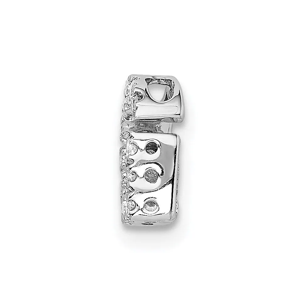 14k White Gold White Gold Diamond Letter G Initial Charm