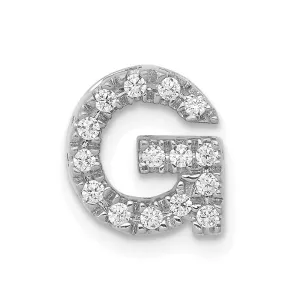 14k White Gold White Gold Diamond Letter G Initial Charm