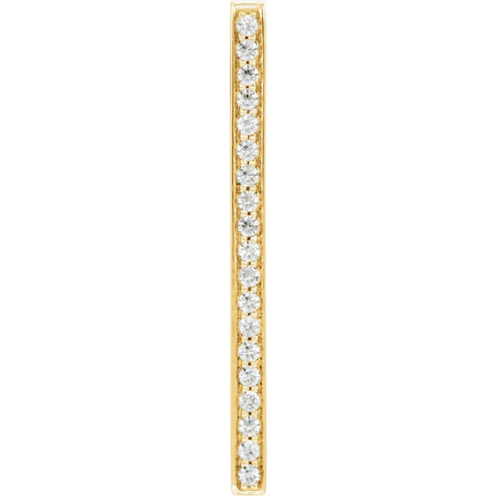 14k Yellow Gold 1/5 CTW Diamond Vertical Bar Pendant