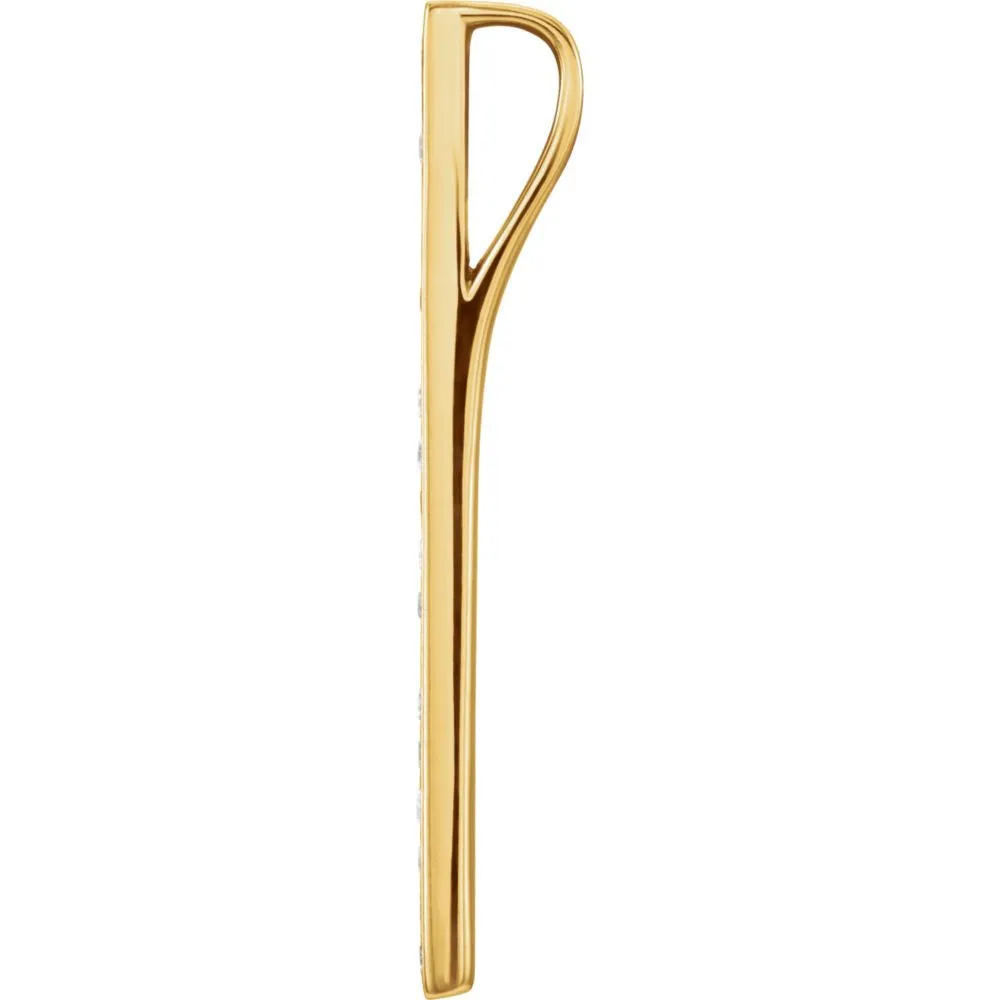 14k Yellow Gold 1/5 CTW Diamond Vertical Bar Pendant