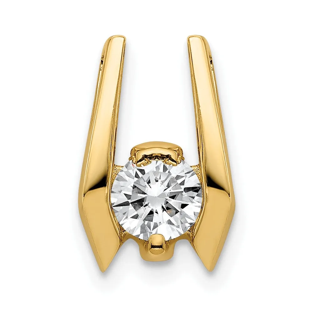 14k Yellow Gold 4.75mm AA Diamond Slide