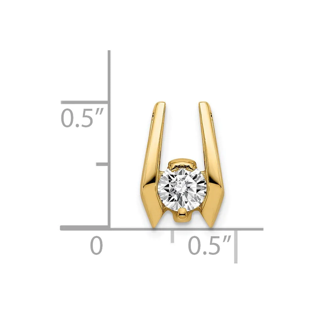 14k Yellow Gold 4.75mm AA Diamond Slide