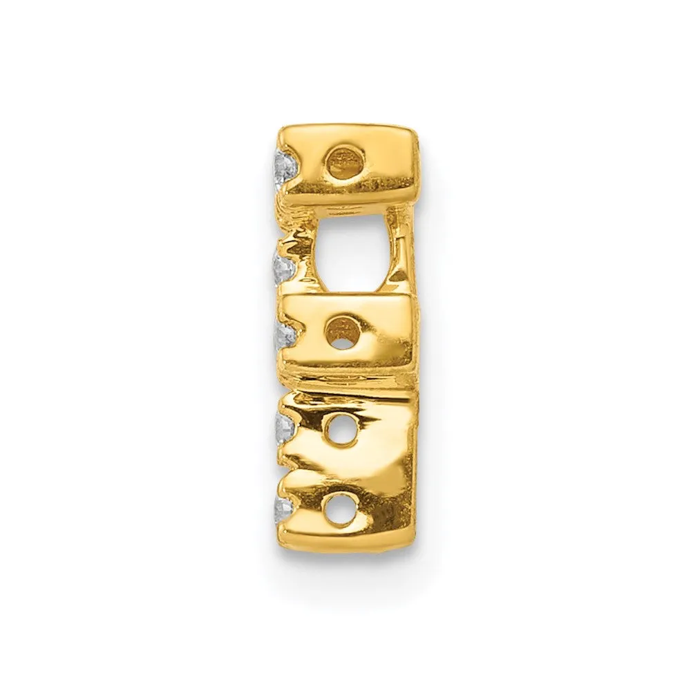 14k Yellow Gold Diamond Letter F Initial Charm