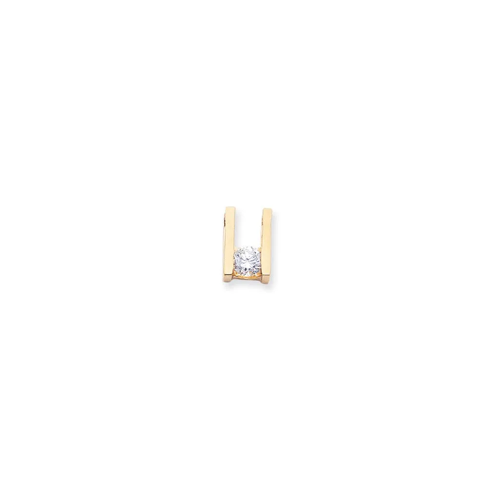 14k Yellow Gold Polished Completed Fits up to 10mm on Both Fancy Moissanite Slid