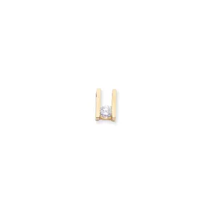 14k Yellow Gold Polished Completed Fits up to 10mm on Both Fancy Moissanite Slid