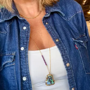 1754 - Abalone and Gemstone Necklace