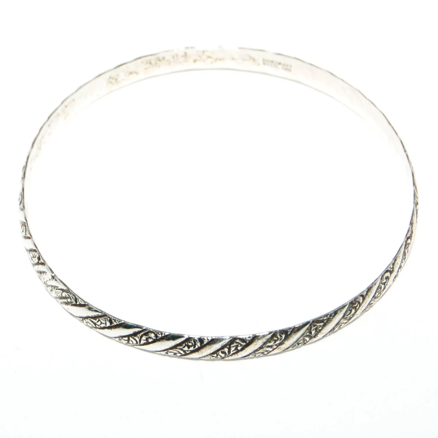 1940's Floral Etched Sterling Silver Bracelet by Danecraft
