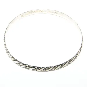 1940's Floral Etched Sterling Silver Bracelet by Danecraft