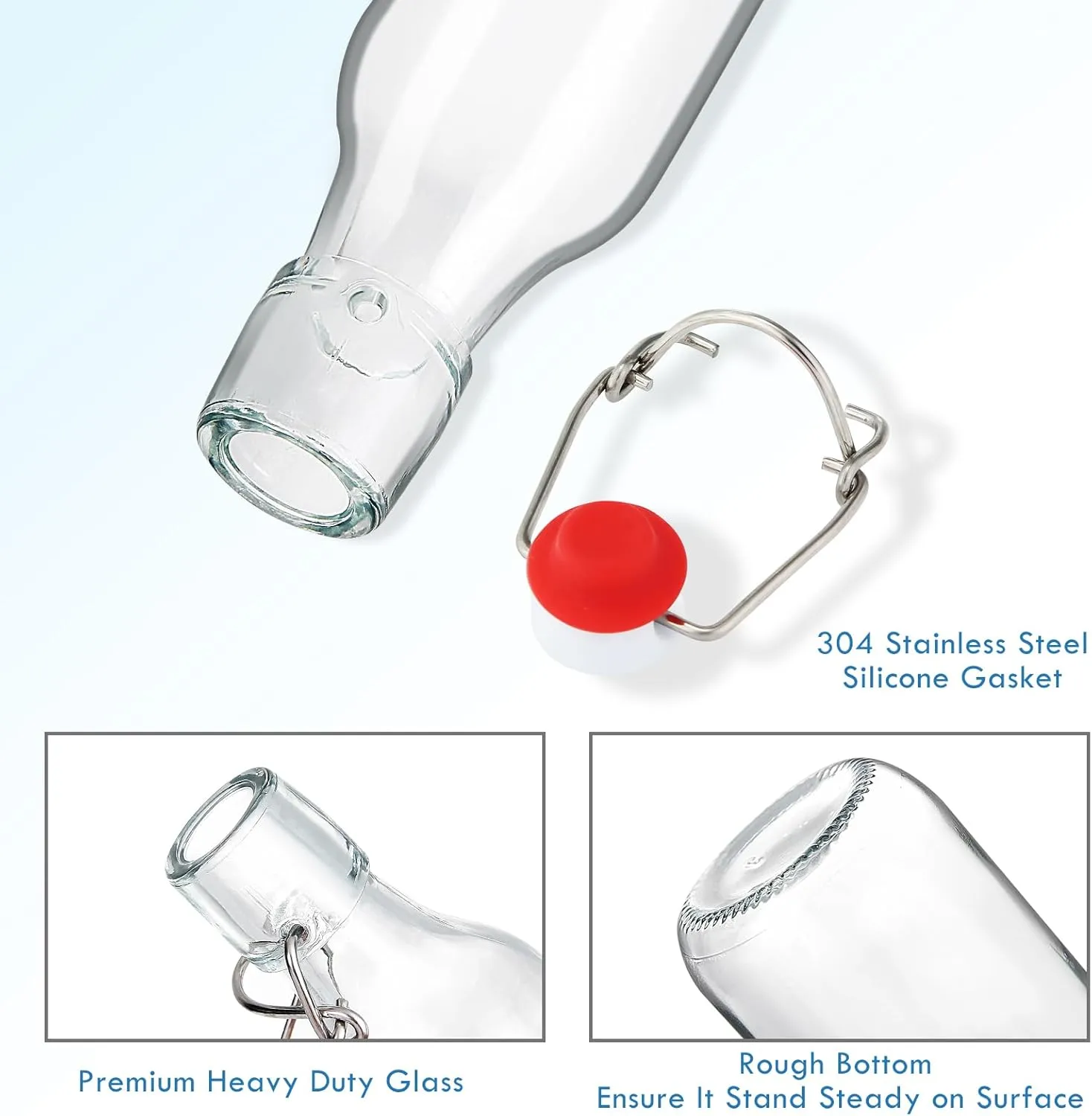 4oz Swing Top Glass BottlesSmall Flip Top Glass bottles with airtight Caps