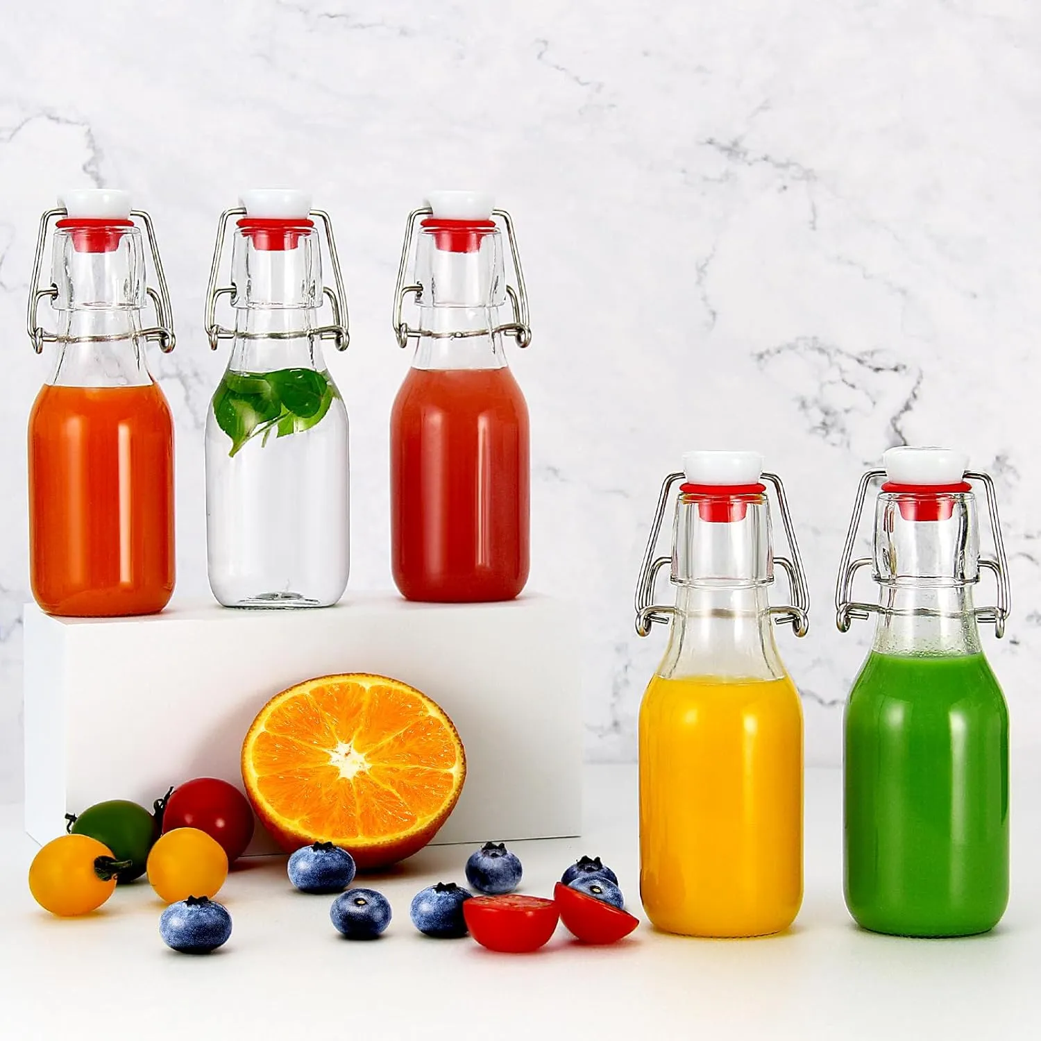 4oz Swing Top Glass BottlesSmall Flip Top Glass bottles with airtight Caps