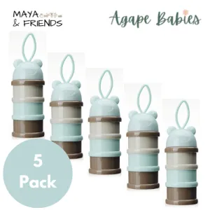 [5-Pack] Maya & Friends Portable Baby Food & Formula Container - 2 Color
