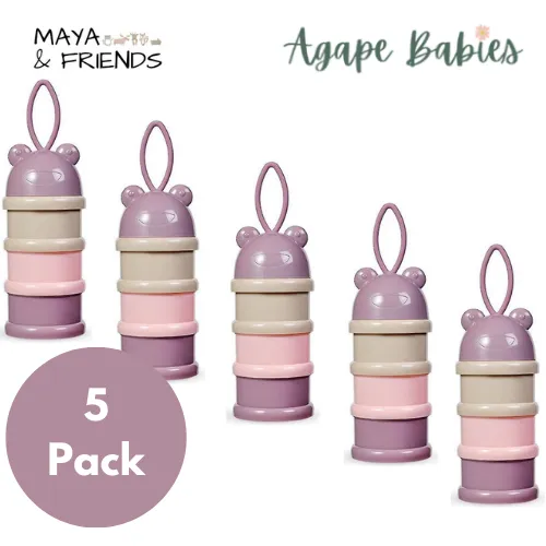 [5-Pack] Maya & Friends Portable Baby Food & Formula Container - 2 Color