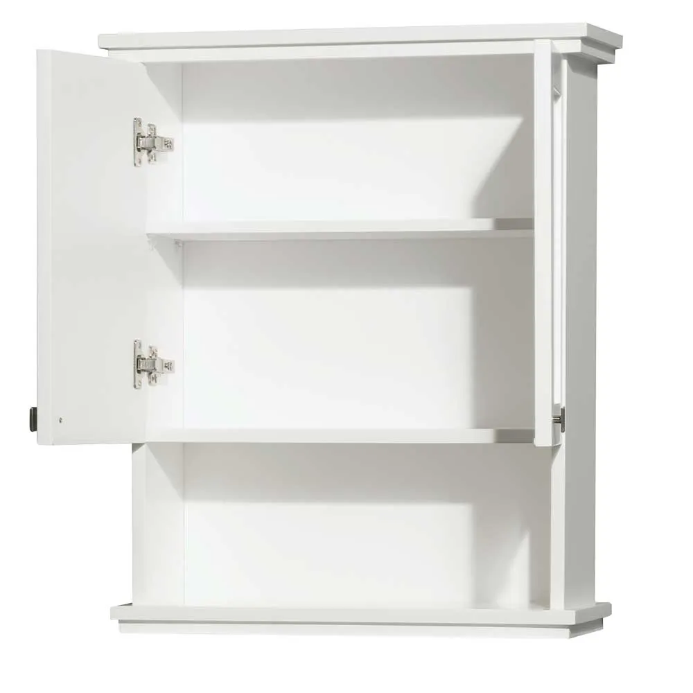 Acclaim Solid Oak Bathroom Wall-Mounted Storage Cabinet in White