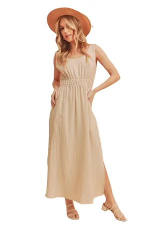 Aemi   Co Side Slit Round Neck Sleeveless Tank Dress