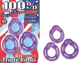 All American Triple Rings-Purple