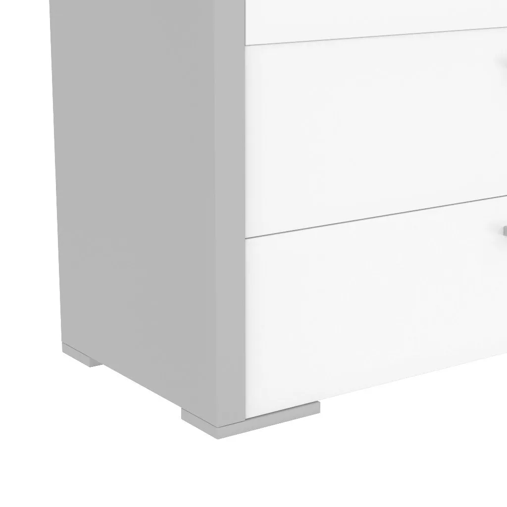 Alpine 3-drawer desk, Light Grey and White