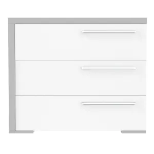 Alpine 3-drawer desk, Light Grey and White