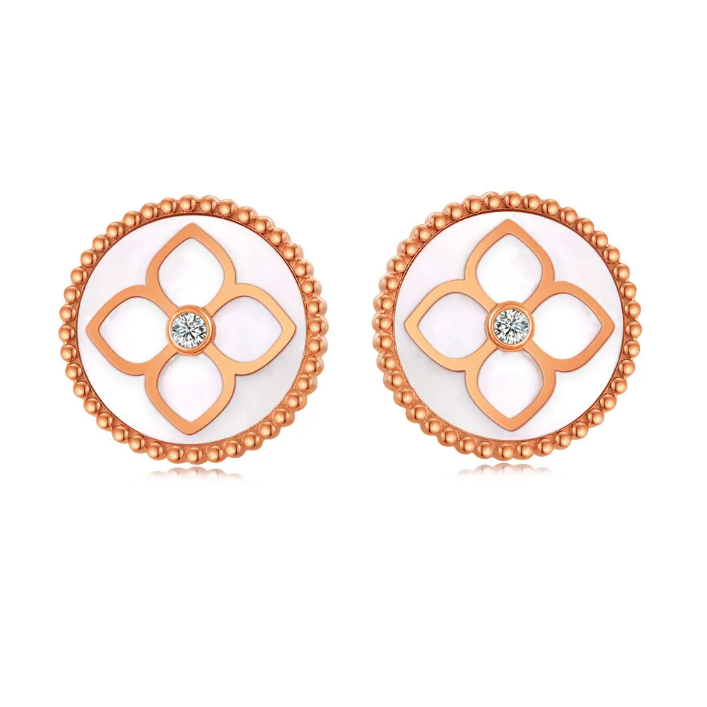 Ameera / Earrings Pearl Rose Gold