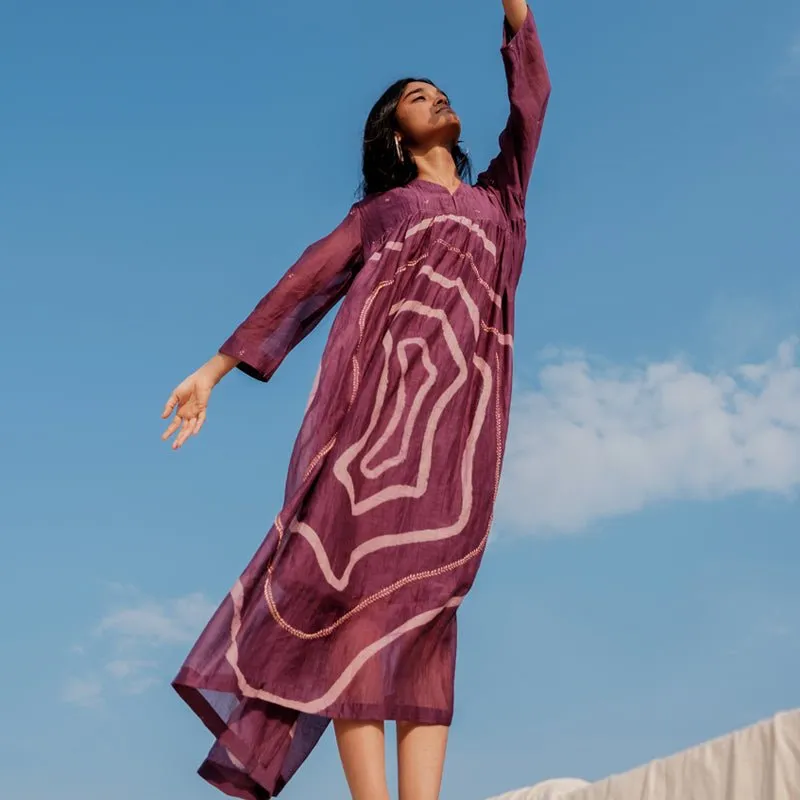 Aubergine Arazi Dress