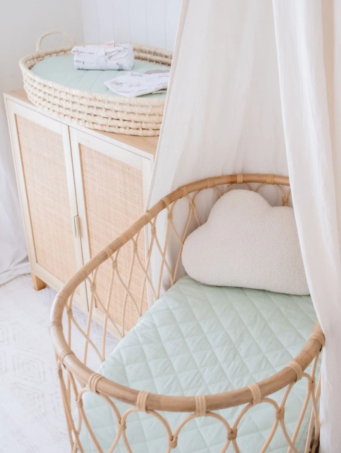 Bambella Waterproof Bassinet Sheet | Fern