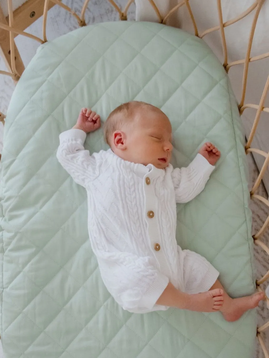 Bambella Waterproof Bassinet Sheet | Fern