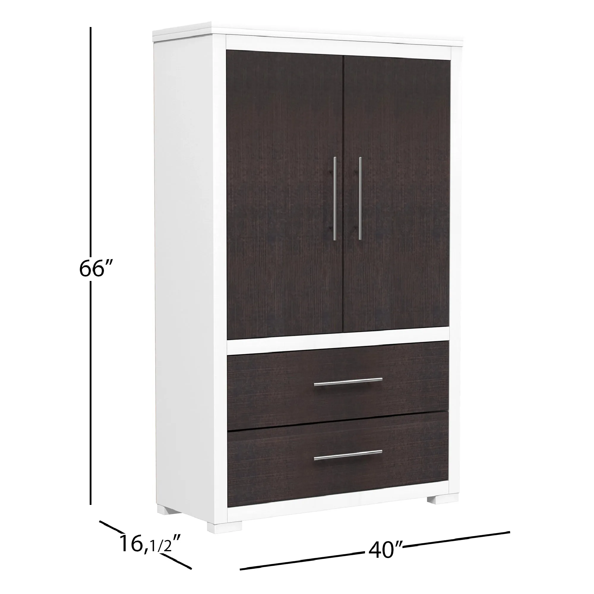 Barton armoire storage organizer,wood barn & white