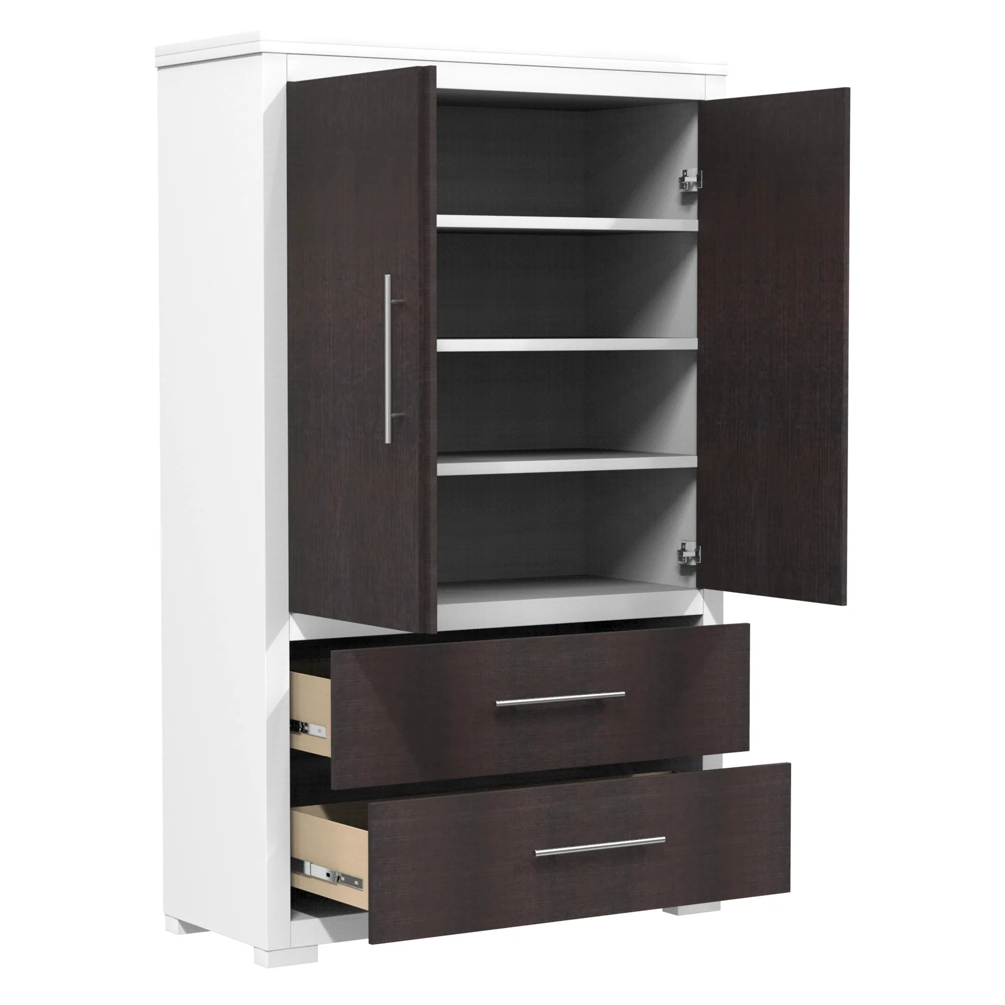 Barton armoire storage organizer,wood barn & white