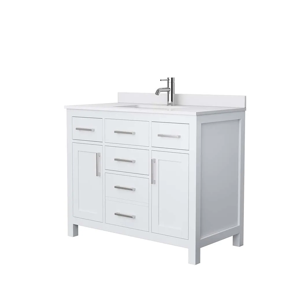 Beckett 42 Inch Single Bathroom Vanity in White