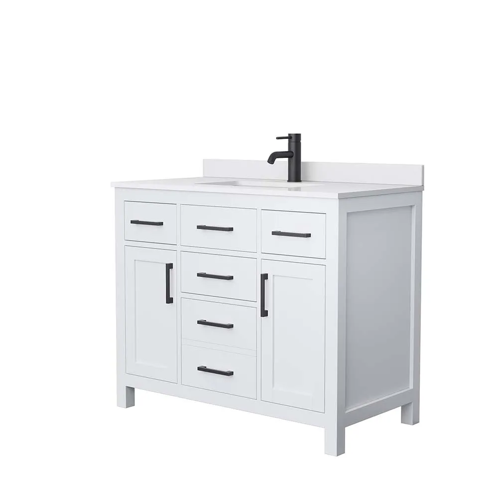 Beckett 42 Inch Single Bathroom Vanity in White