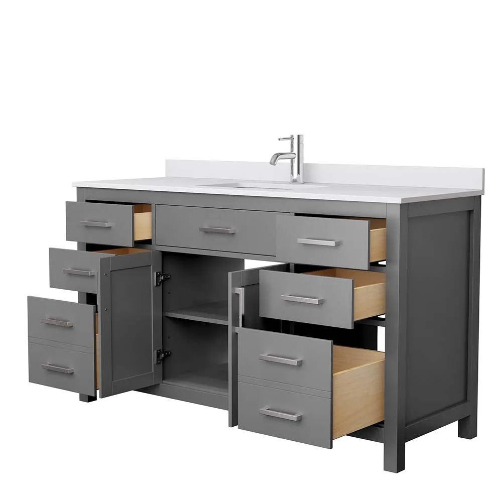 Beckett 60 Inch Single Bathroom Vanity in Dark Gray