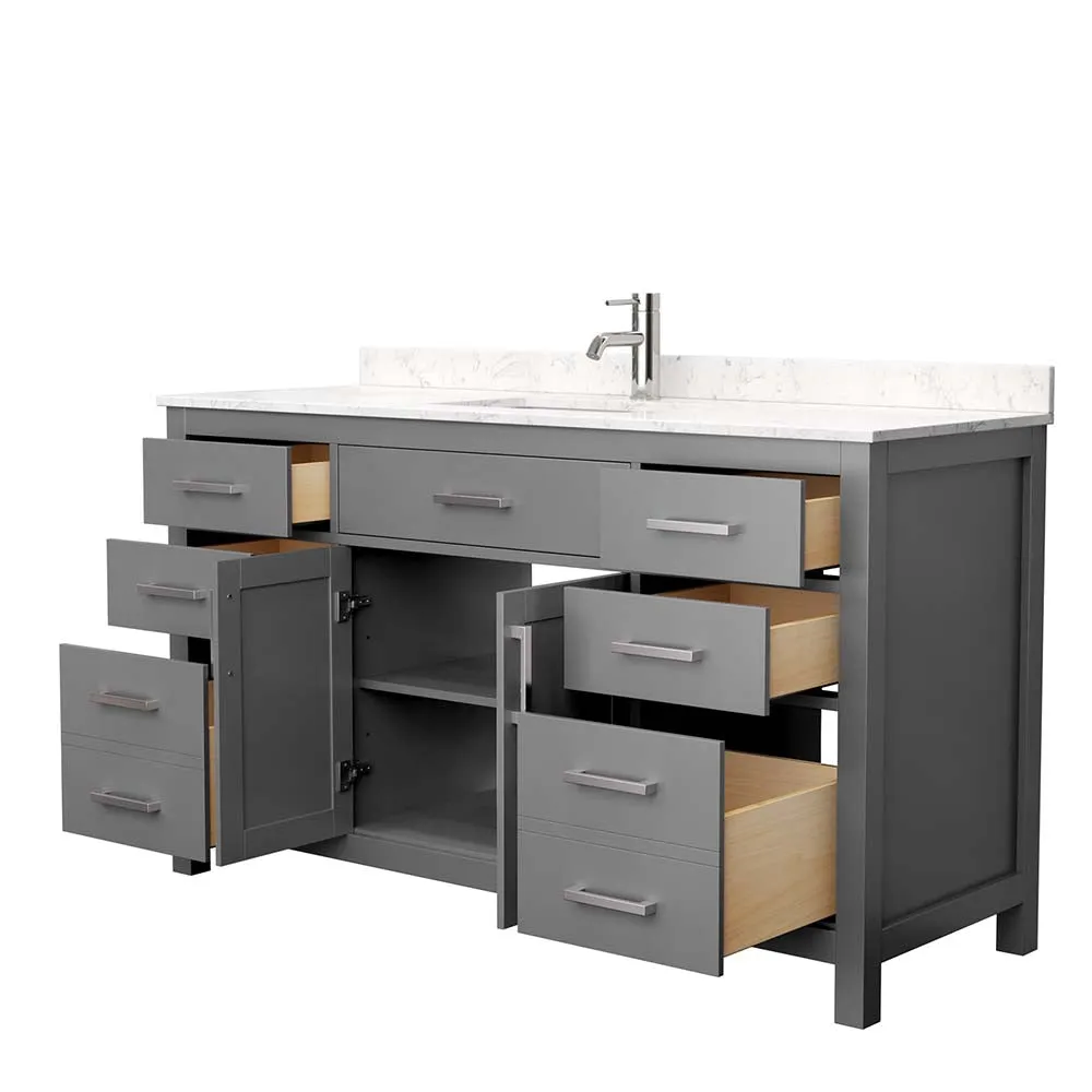 Beckett 60 Inch Single Bathroom Vanity in Dark Gray