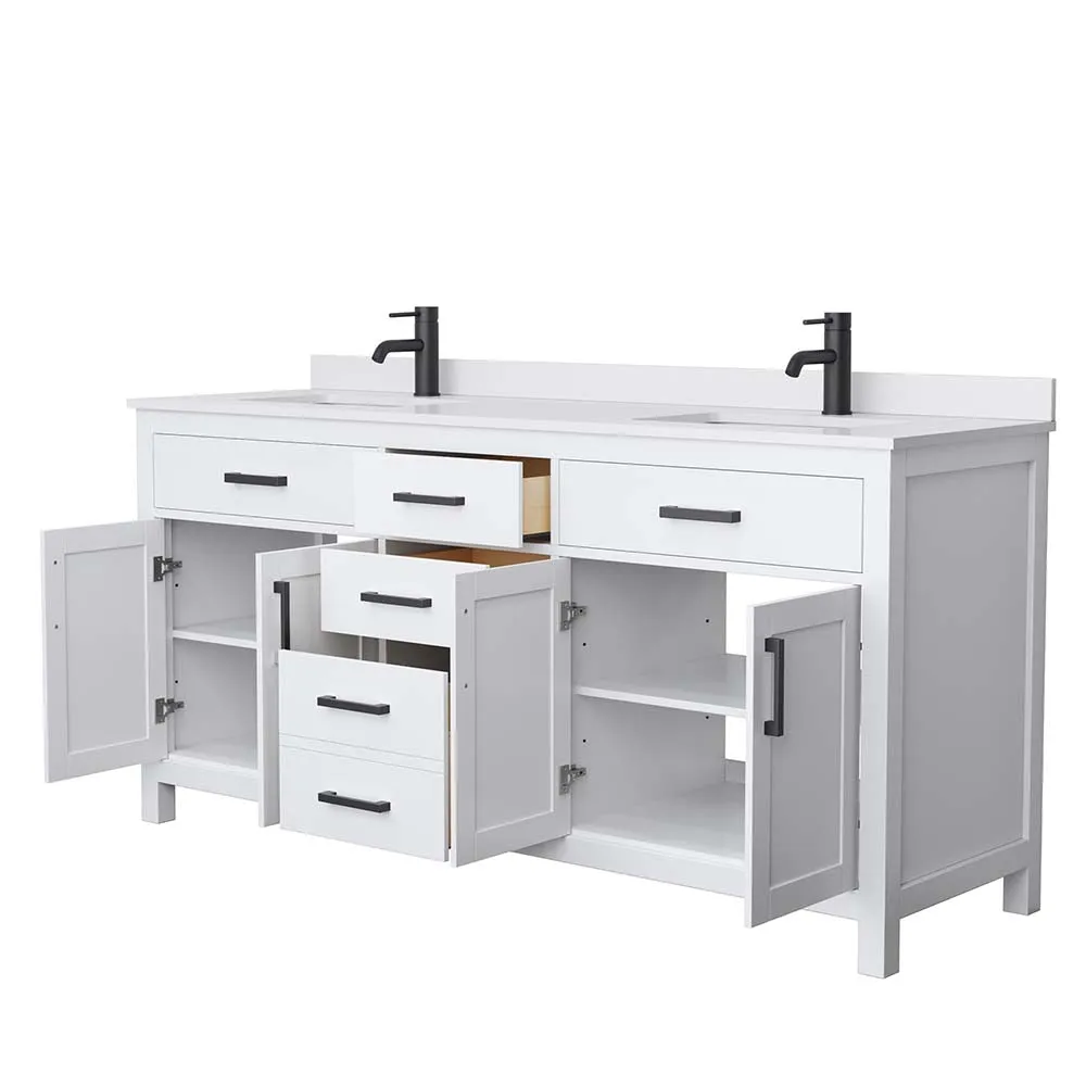 Beckett 72 Inch Double Bathroom Vanity in White