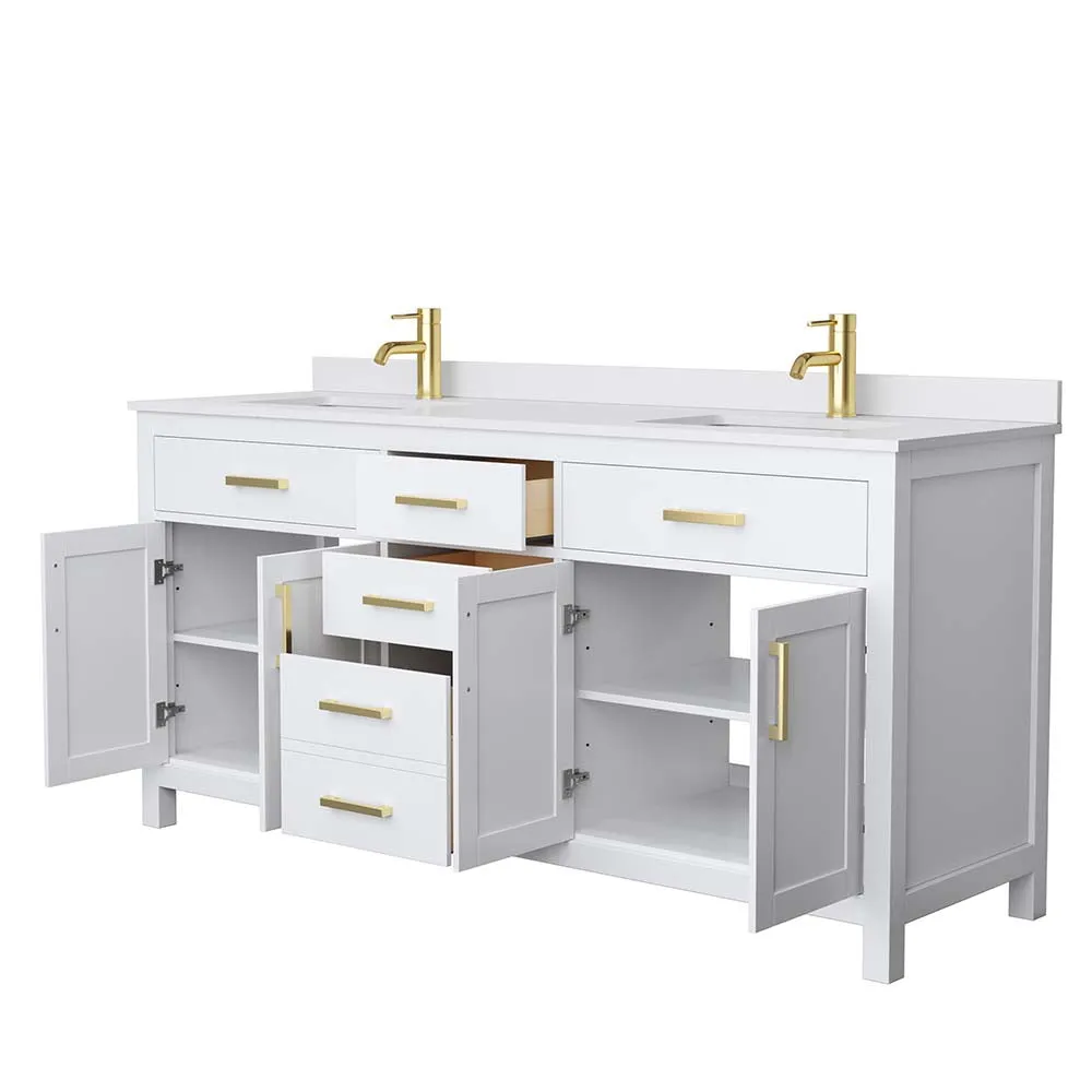 Beckett 72 Inch Double Bathroom Vanity in White