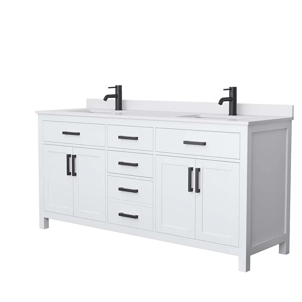 Beckett 72 Inch Double Bathroom Vanity in White