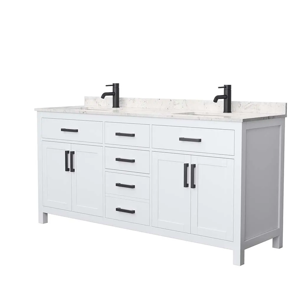 Beckett 72 Inch Double Bathroom Vanity in White